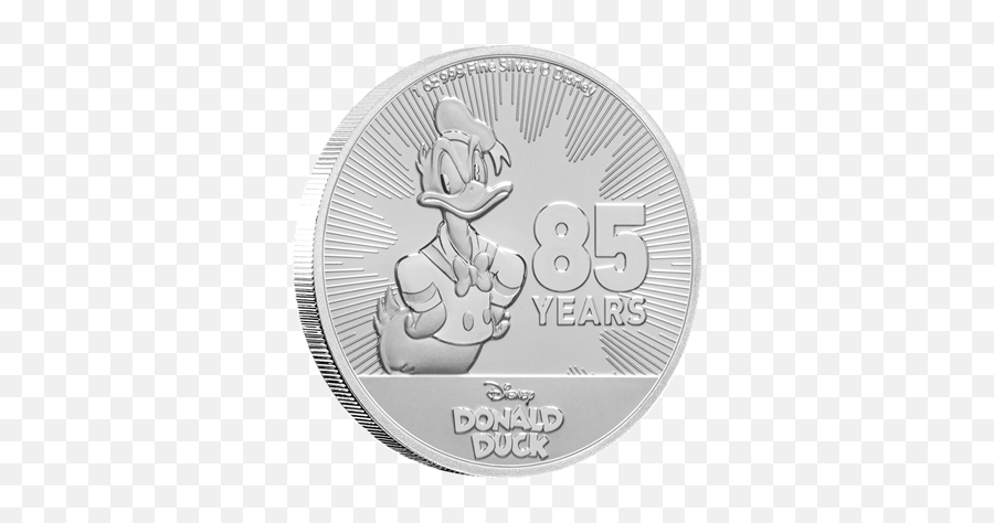 Donald Duck - 85 Years 1 Oz Emkcom Silver Coin Donald Duck 2019 Niue Png,Donald Duck Png
