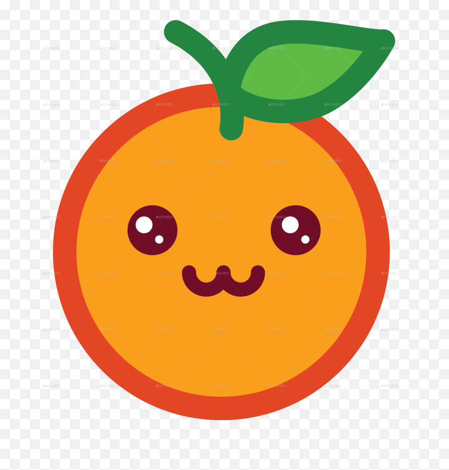 Orange Emoticon - Fruit Emoticon Png,Wet Emoji Png