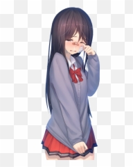 Anime Girl Cry Posted By Christopher Mercado - Crying Anime Girl Png,Anime Tears Png