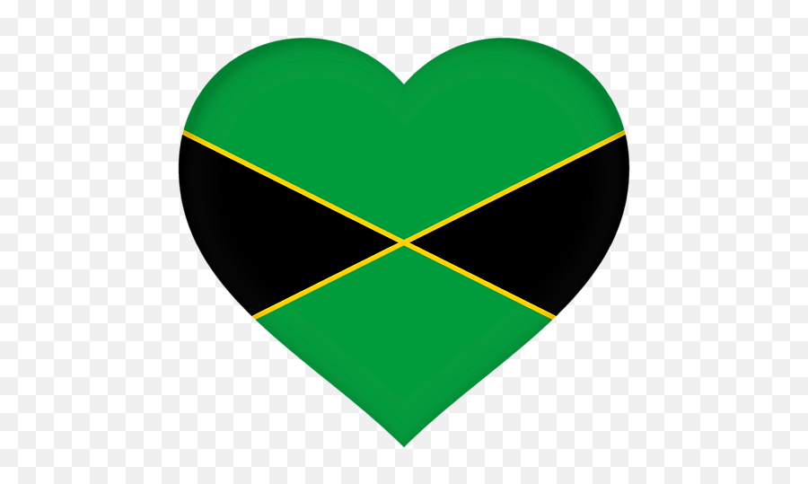 Flag Of Jamaica Heart Greeting Card - Vertical Png,Jamaican Flag Png