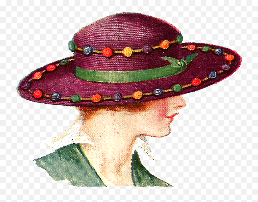 Ladies - Vintage Woman Hat Clipart Full Size Png Download Women In Hat Clipart,Hat Clipart Png