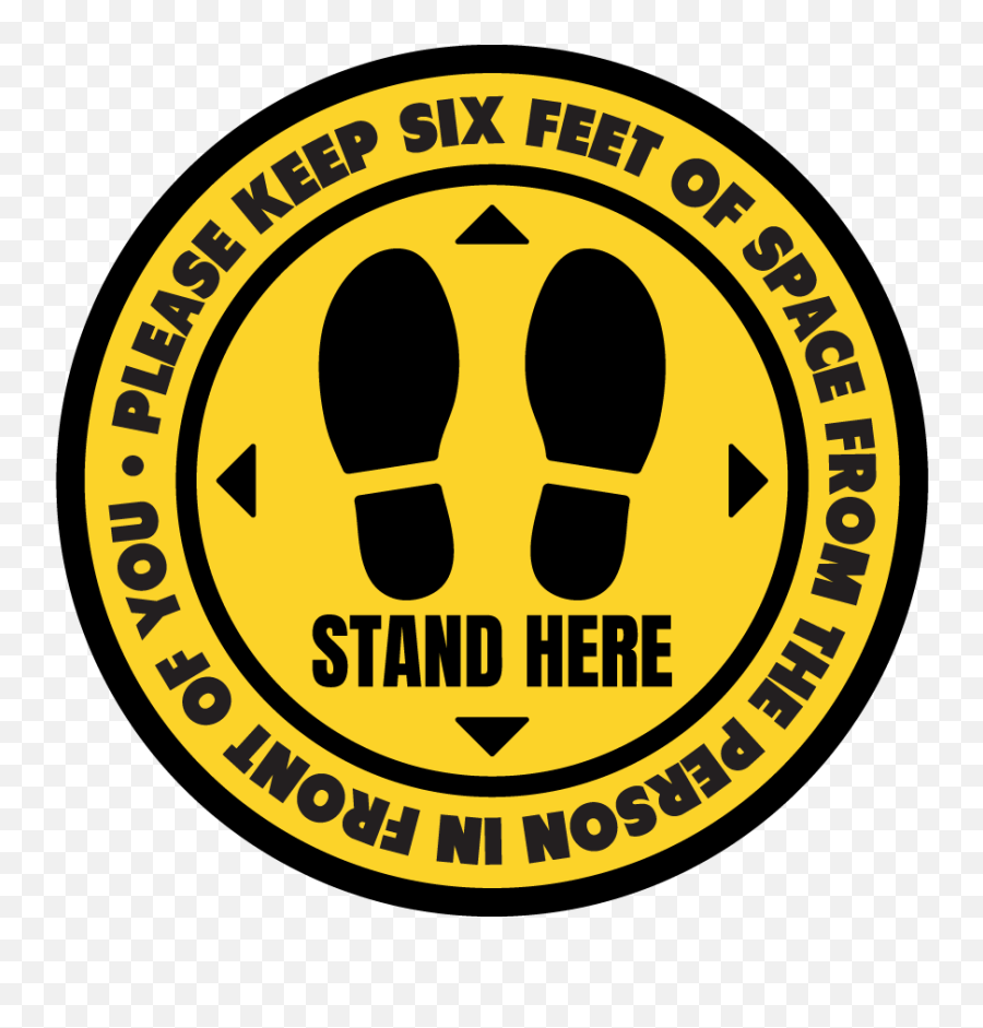 Keep 6 Ft Of Space - Yellow Circle Decal U2014 Covid19 Floor Graphics Png,Yellow Circle Logo