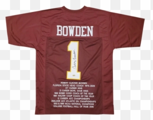 Bobby Bowden Autographed Florida State Fsu Garnet 1 Custom Stat Jersey - Short Sleeve Png,Bobby Hill Png