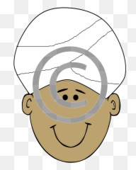 Man Wearing Turban - Cartoon Man Face Png,Turban Png