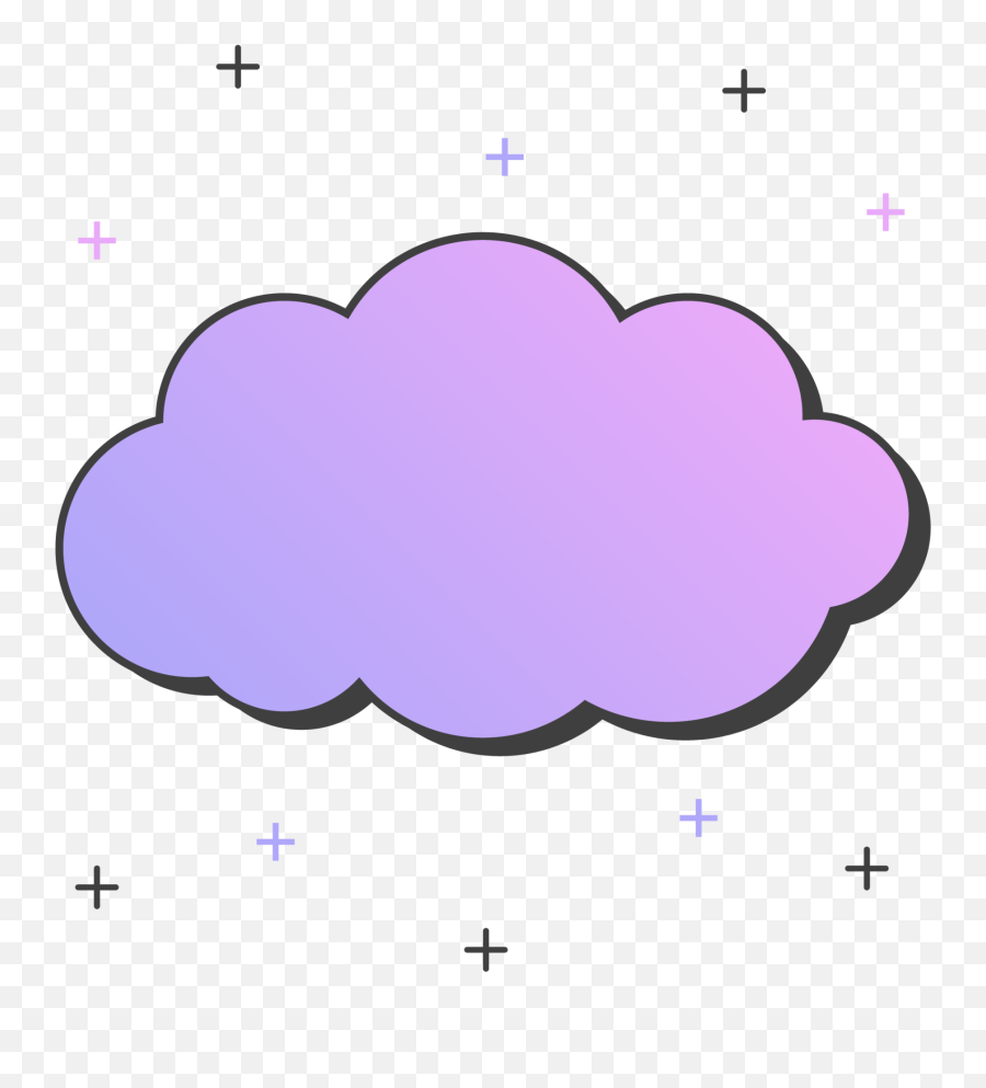 Ftestickers Cartoon Cloud Stars Aesthetic Purple - Purple Cloud Cartoon Png,Cartoon  Cloud Transparent - free transparent png images 