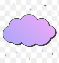 Ftestickers Cartoon Cloud Stars Aesthetic Purple - Purple Cloud Cartoon png