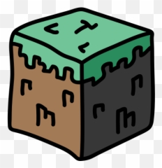 Minecraft Grass Cube Icon Doodle Style - Cubo De Png