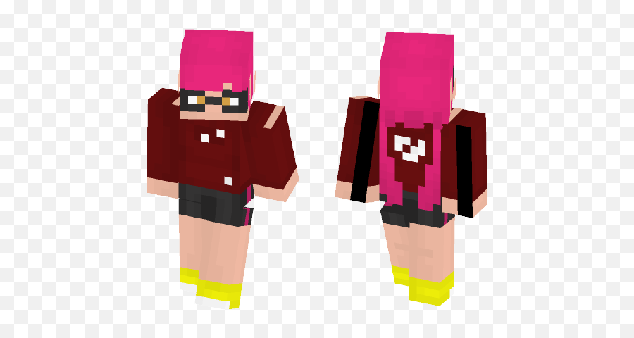 Download Female Inkling - Splatoon Minecraft Skin For Free Minecraft Girl Skins Pajamas Png,Inkling Png