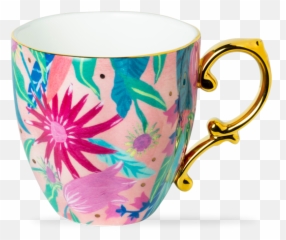 Botanical Pretty Mug Large Flower Peach - Pretty Mug Png,Botanical Png