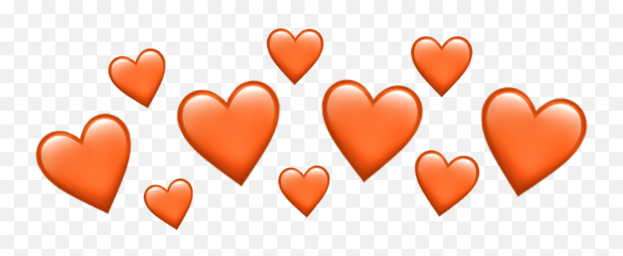 Download Png Source Orange Heart Heartcrown Emoji - Orange Heart Crown Transparent,Heart Emoji Transparent Background