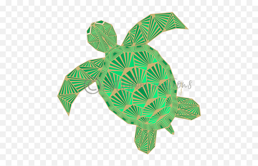 Art Deco Turtle - Artsytoo Creations Inc Ridley Sea Turtle Png,Turtle Png