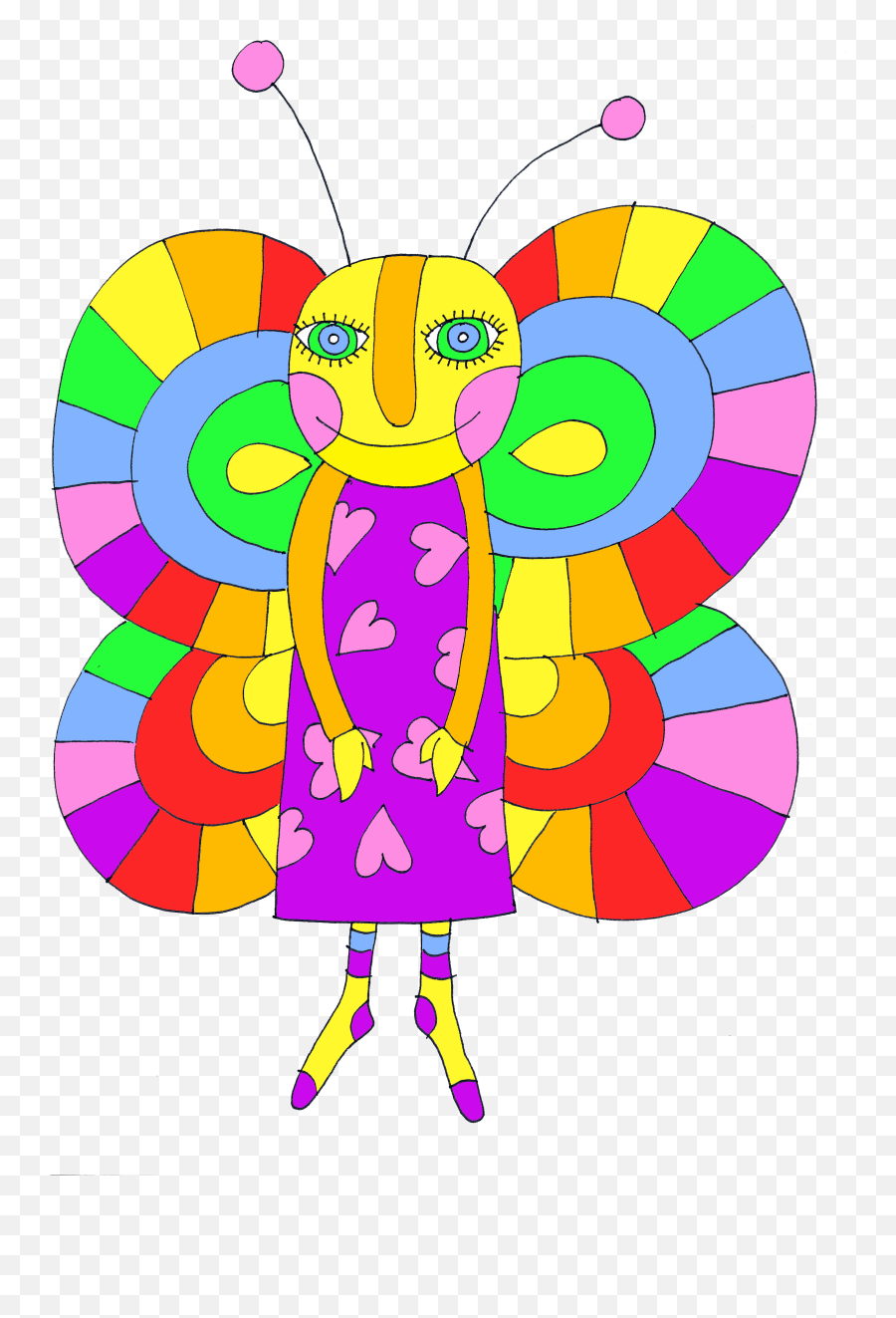 Butterfly With Rainbow Wings Vector Art Free Image - Lepidoptera Png,Rainbow Vector Png