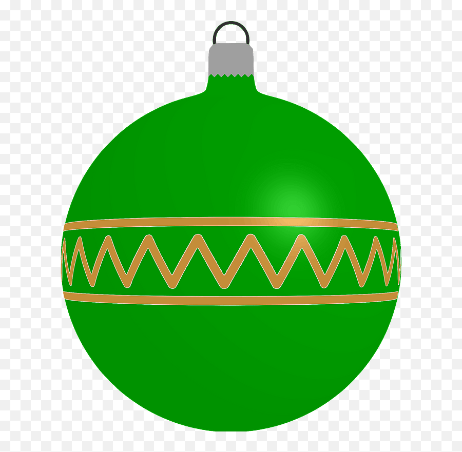 Simple Green With Zigzag Pattern Christmas Ornament Clipart - Vertical Png,Zigzag Png