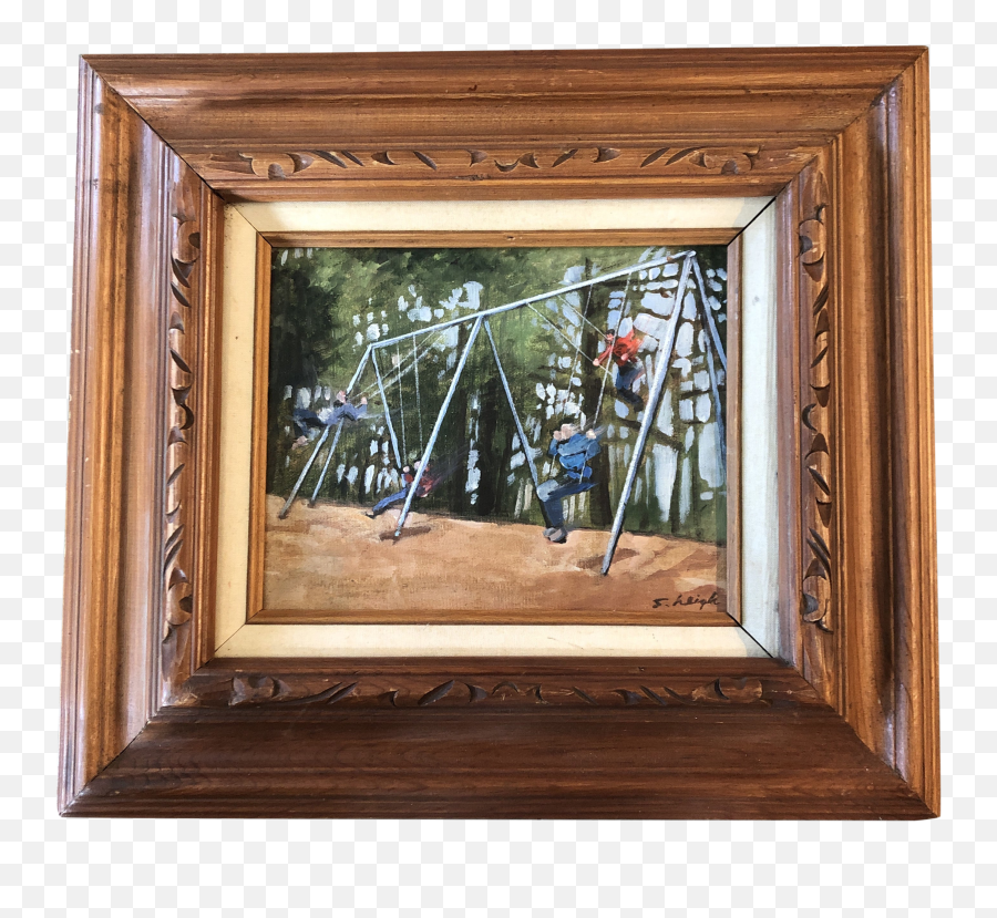Original Contemporary Stephen Heigh Abstract Painting U201cswing Setu201d Vintage Frame - Poster Frame Png,Vintage Frames Png