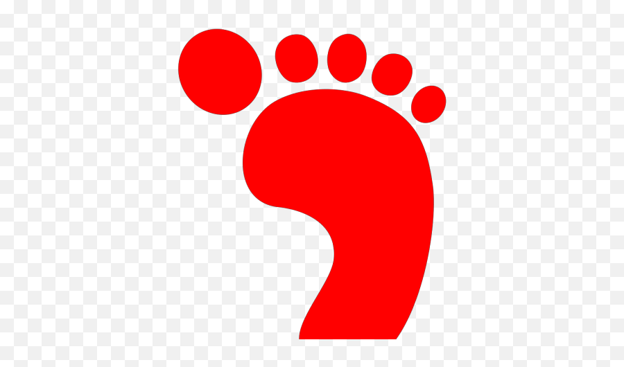 Red Footprint Png Svg Clip Art For Web - Right Foot Printable,Footprint Png