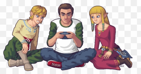 Zack Link And Zelda Pixeljointcom - Sitting png