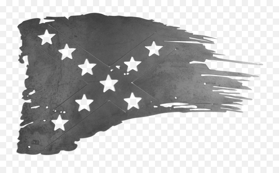 Raw Confederate Tattered Metal Flag - Tattered Flag 3 Percenter Png,Rebel Flag Png