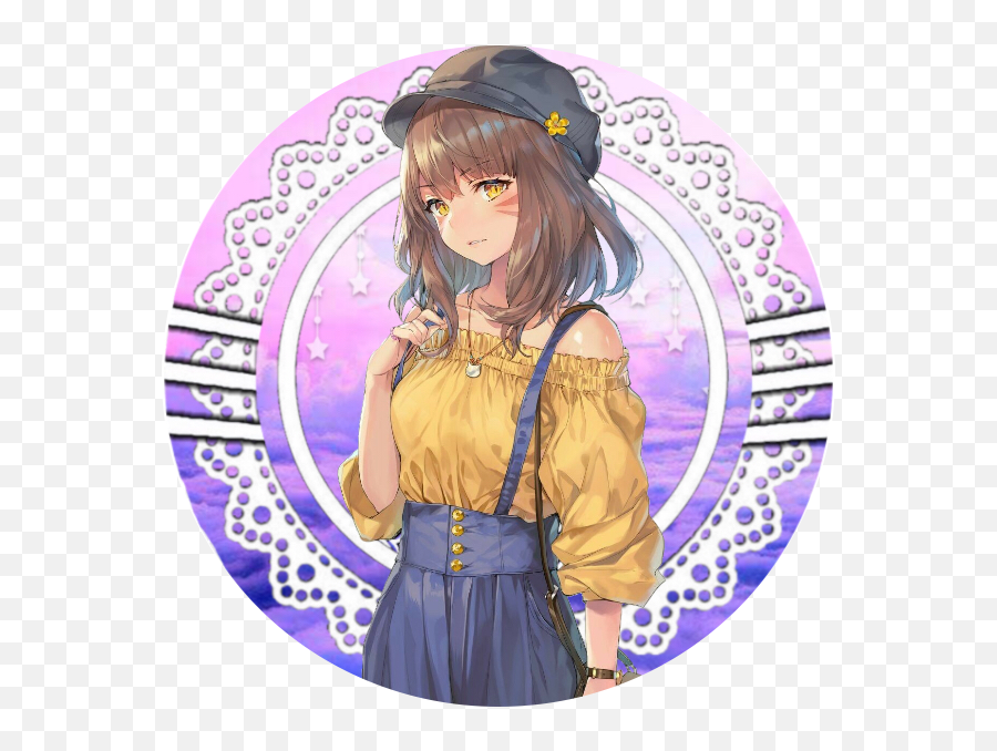 Anime Girl Icon Iconframe Iconbase Sticker By U203f - Brown Haired Girl Anime Cute Png,Cod Icon