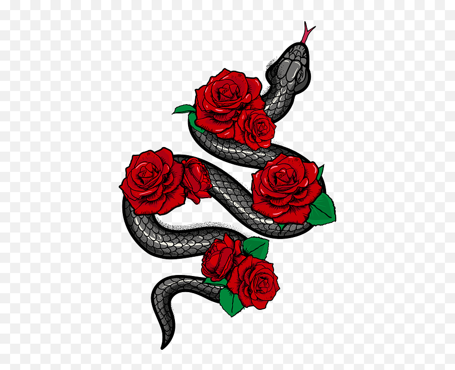 Aesthetic Soft Grunge Snake With Red Roses Graphic Puzzle - Floral Png,Grunge 90s Icon