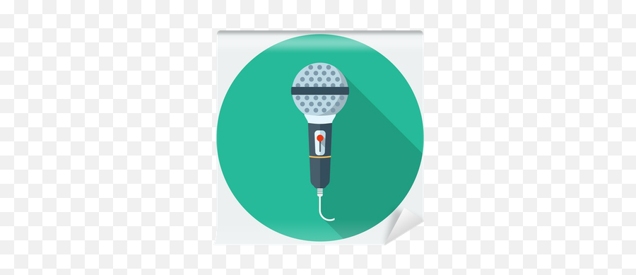 Wall Mural Vector Microphone Icon - Pixersus Icon Mikrofon Png,Mic Icon