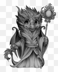 Furvilla Tigereye Peak Sorcerer Dragon By - Fur Sorcerer With A White Dragon Png,Sorcerer Png