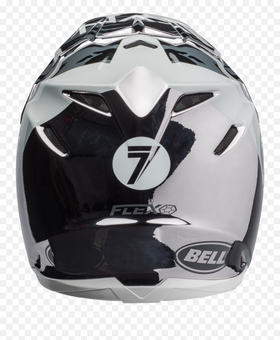 Bell Moto - 9 Carbon Flex Seven Zone Gloss Blackwhitechrome Bell Dirt Bike Helmet Seven Png,Icon Chrome Helmet