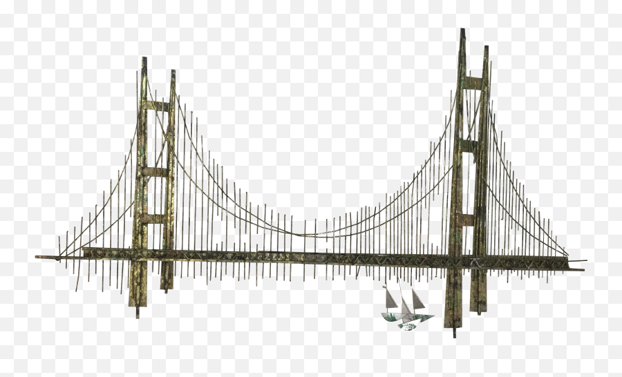 Curtis Jere Golden Gate Bridge Brutalist Sculpture Unsigned Png