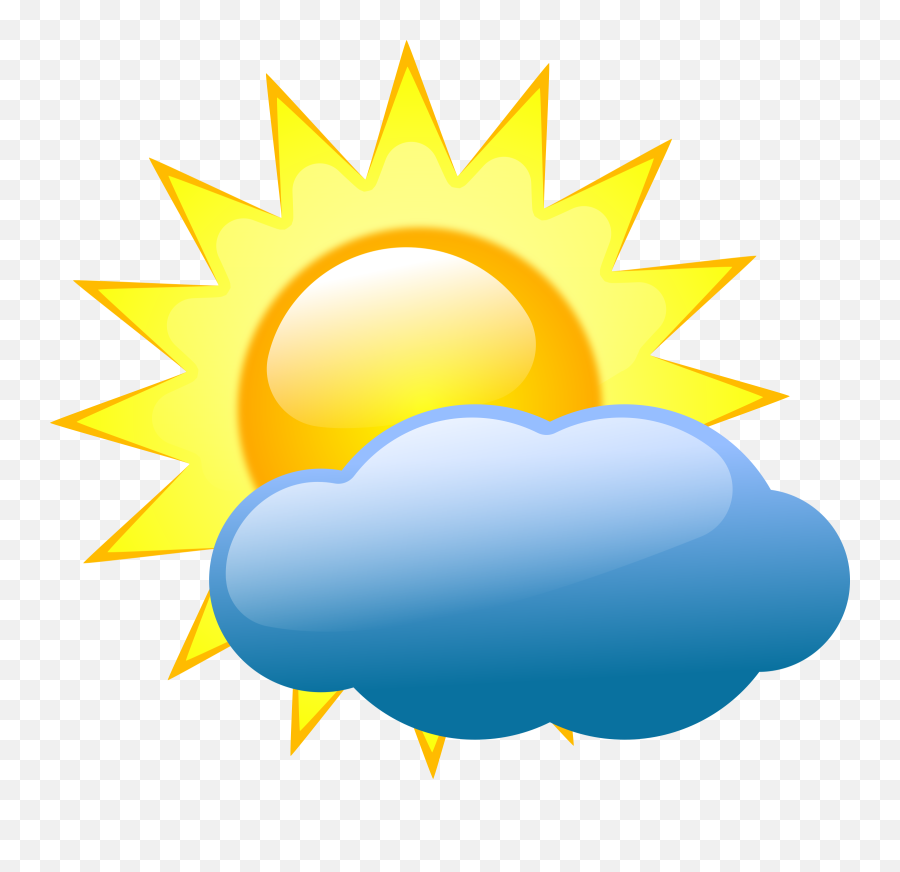 Partly Cloudy Sky Vector Illustration - Weather Symbols Png,Sky Vector ...