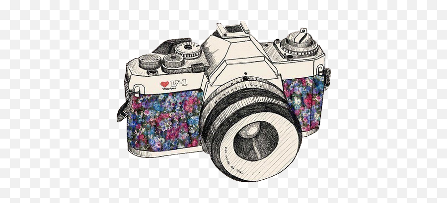 Vintage Camera Drawing Tumblr Transparent - Camera Desenho Png,Camera Transparent