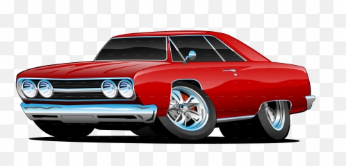 Red Hot Classic Muscle Car Coupe - Muscle Car Hot Rod Cartoon Png,Muscle Car Png