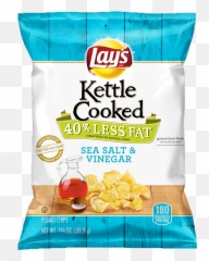Download Hd Layu0027s Kettle Cooked 40 Less Fat Sea Salt - Kettle Cooked Jalapeno Chips Png,Salt Png