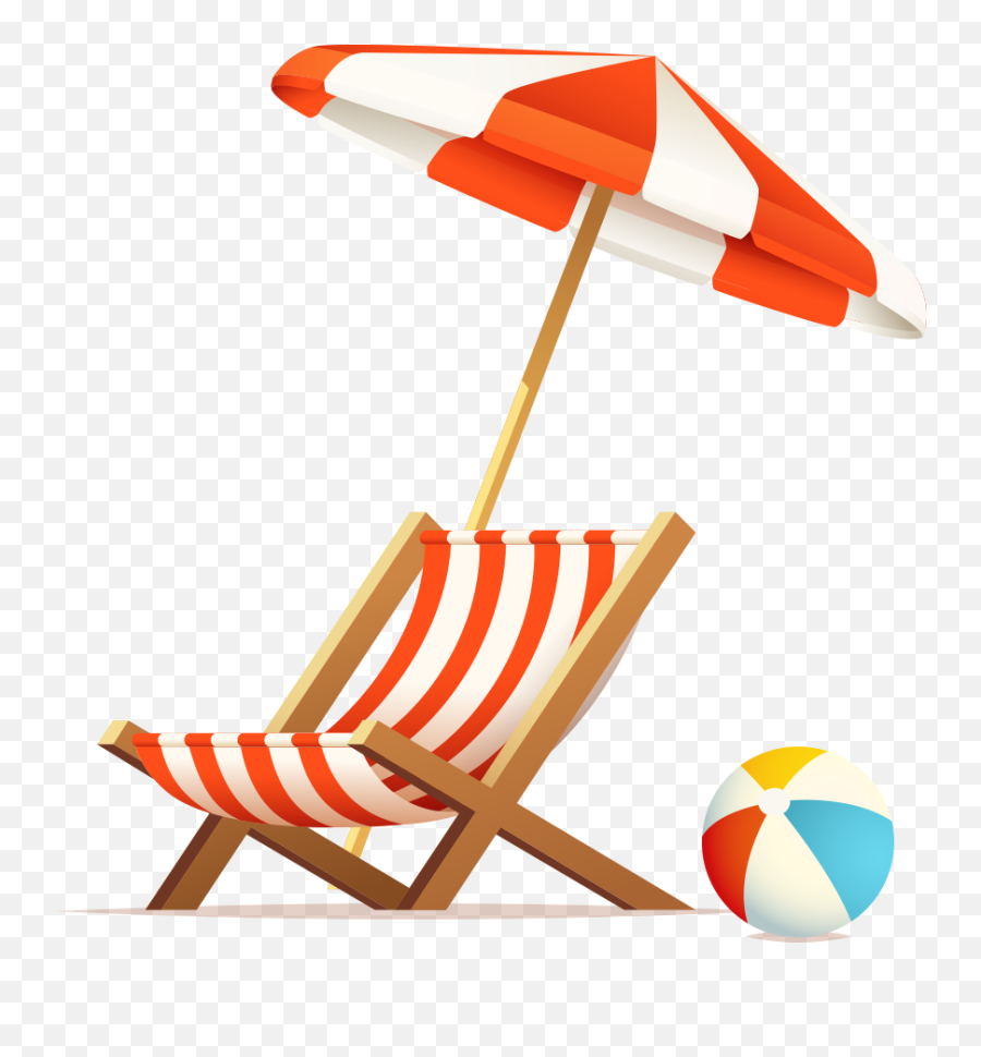 Beach - Chair Sunbed And Umbrella Free Clipart Full Size Beach Chair Vector Png,Beach Chair Png