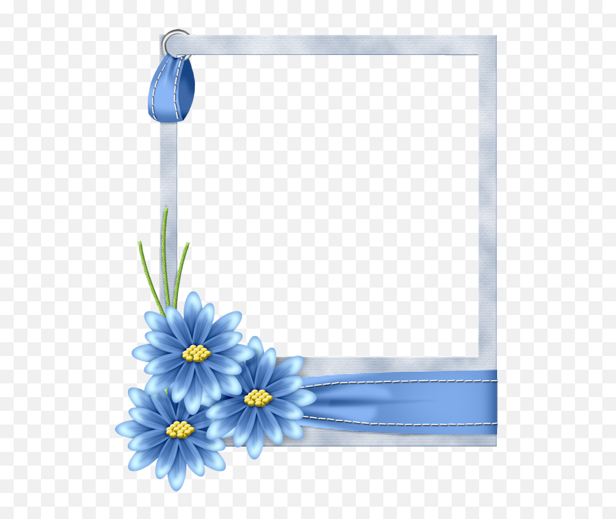 Flo - Frameblue Printable Frames Flower Border Clipart Blue Flower Border Clipart Png,Blue Border Png