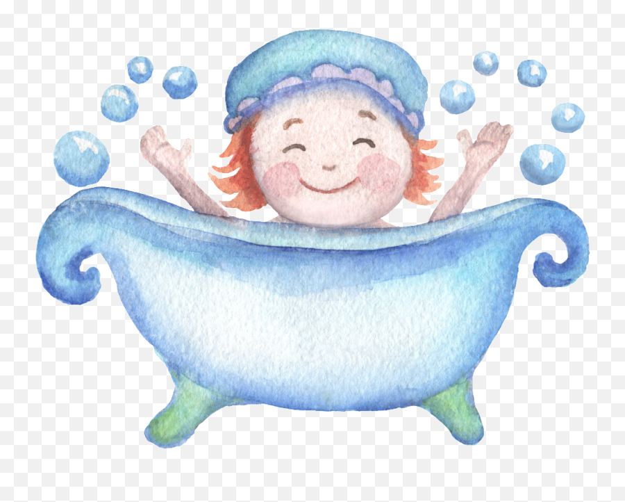Download Cute Bathtub Transparent Decorative - Cartoon Png,Bathtub Transparent Background