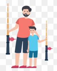 Father Son Love Icon Of Flat Style - Available in SVG PNG Son Hunting Cartoon