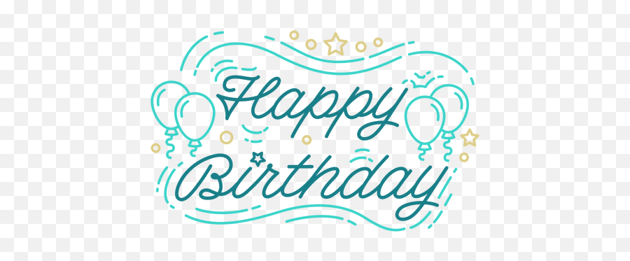 Happy Birthday Balloons Lettering - Transparent Png Feliz Cumpleaños Lettering Png,Happy Birthday Logo Png