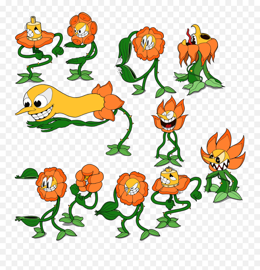 Sprite Sheet Of Cagney Carnation Cuphead Know Your Meme - Cuphead Sprite Sheet Png,Carnation Png