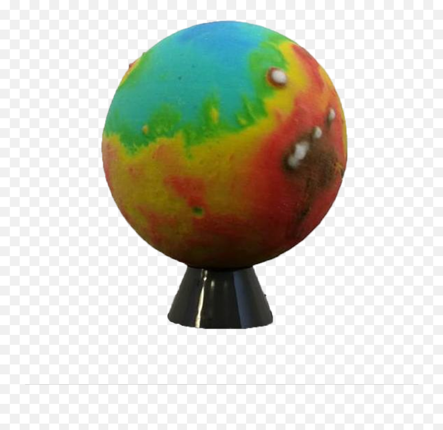 Download 3d Printed Mars Globe False Colour Relief - Sphere Dot Png,3d Sphere Png