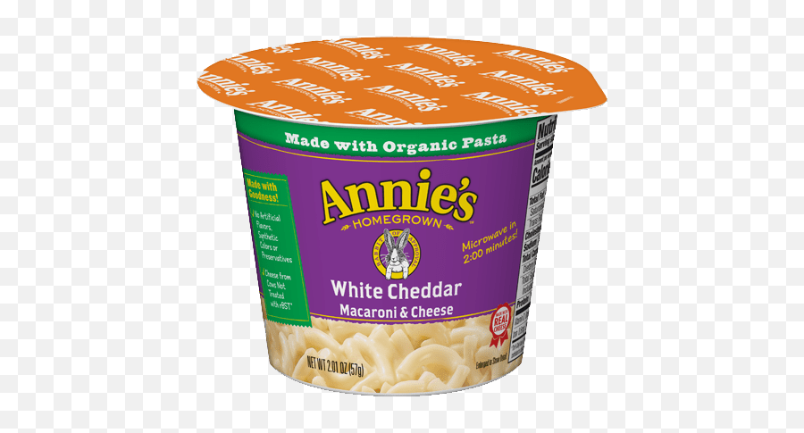 White Cheddar Microwavable Mac U0026 Cheese Cup Annieu0027s Homegrown - White Cheddar Mac N Cheese Png,Cheese Transparent Background