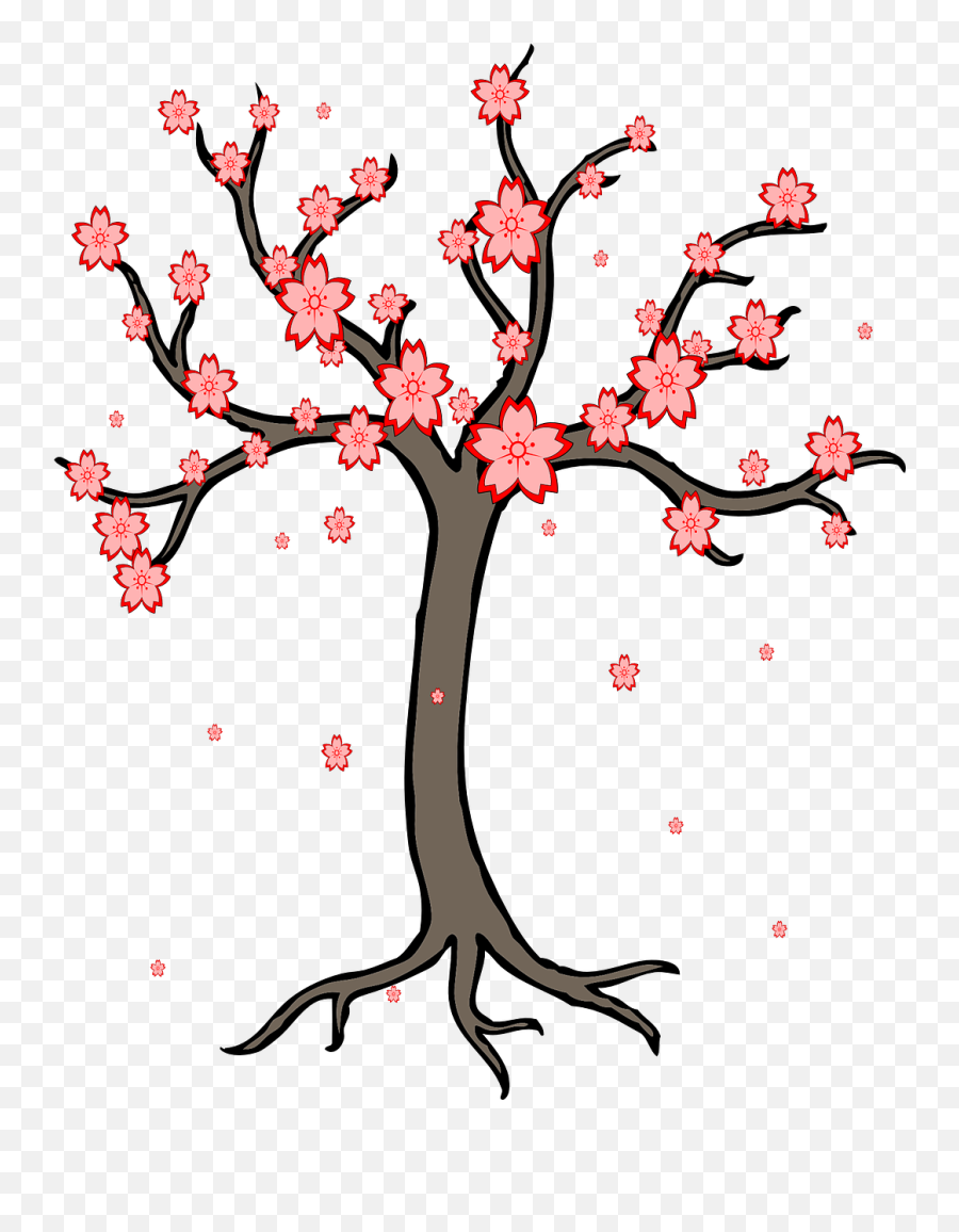 Cherry Blossom Tree Png Image - Tree Trunk Clipart Black And White Tree Clipart,Cherry Blossom Branch Png