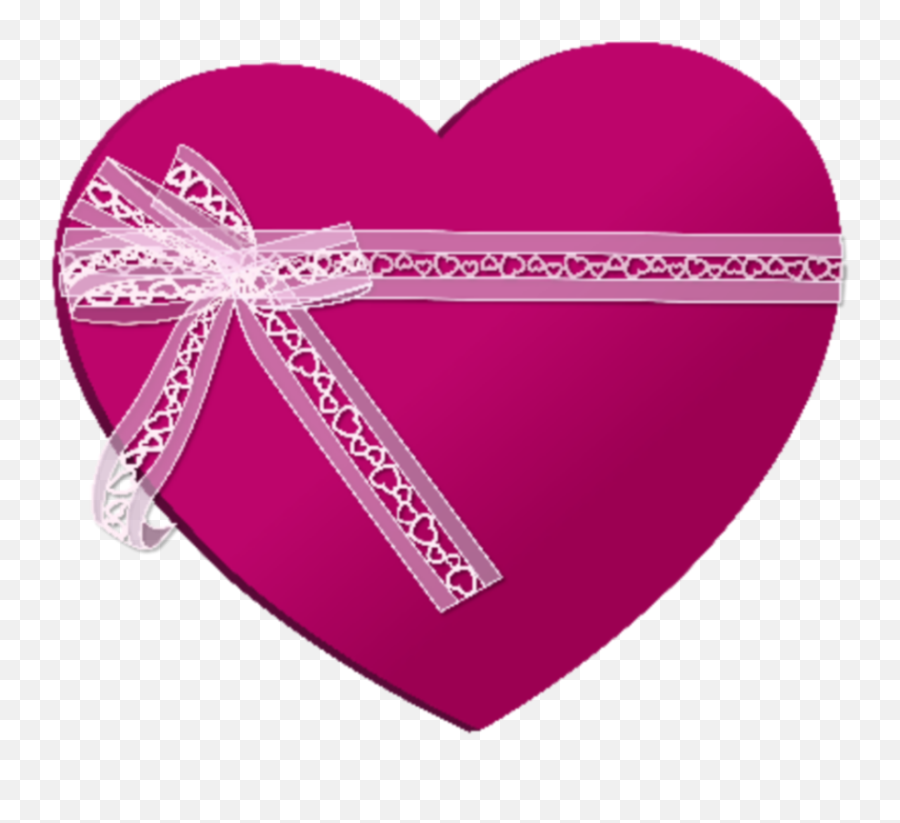 Heart Gift Lace Pink Ribbon Love Sticker By Amanda - Bow Png,Lace Ribbon Png