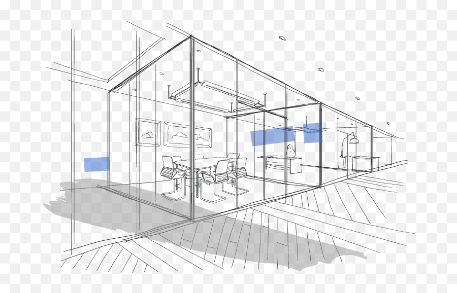 A Sketch Of An Office Hallway - Sketch House Png Transparent Transparent Sketch Office,Hallway Icon