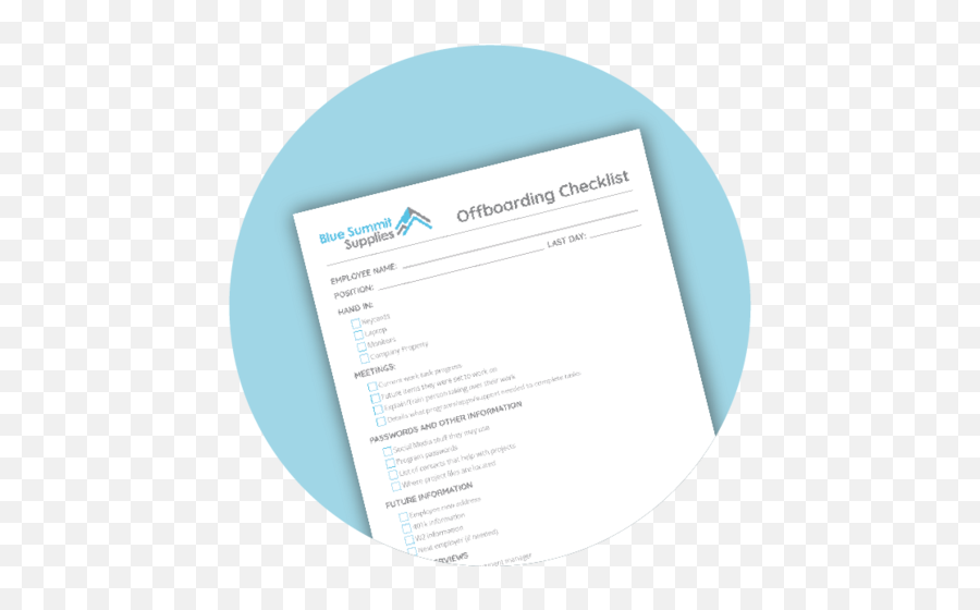 Employee Offboarding Checklist And Best Practices - Blue Document Png,Icon Of Person New Hire