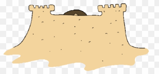 Girl Plays Peek A Boo Behind Sand Castle Sticker - Mariby Cartoon Gif Transparent png