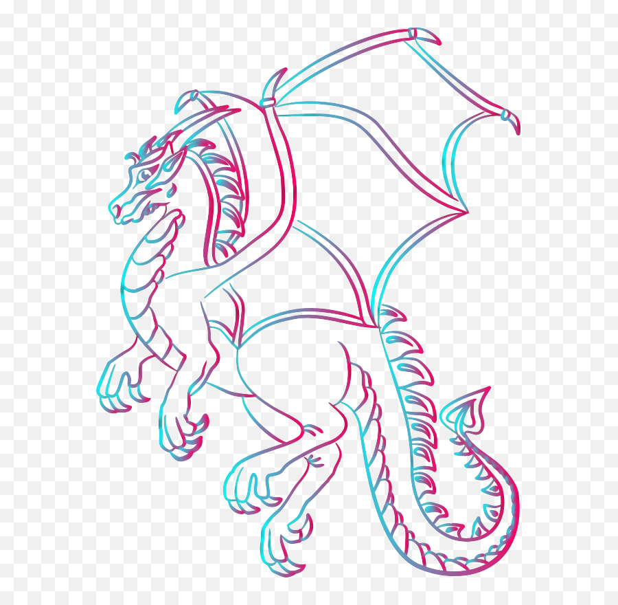 Dragon 9 - Openclipart Dragon Line Art Png,Cute Dragon Icon