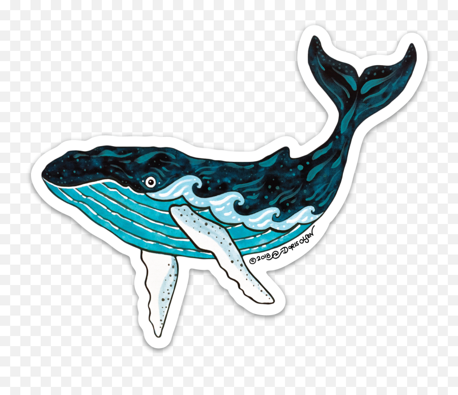 Humpback Whale Vinyl Sticker - Clip Art Png,Humpback Whale Png