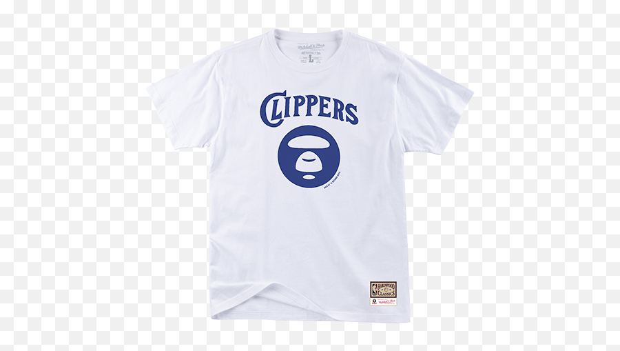 La Clippers Aape By A Bathing Ape X Mitchell U0026 Ness Tee - White Number Png,Bape Logo Png