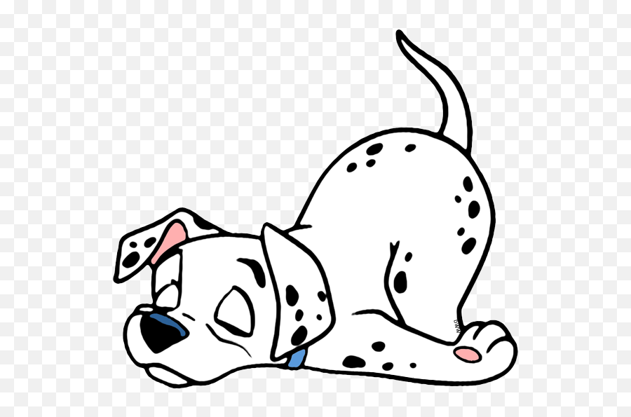 Dalmatian Puppy - Sleeping Dog Clipart Black And White Png,Dog Clipart Transparent Background