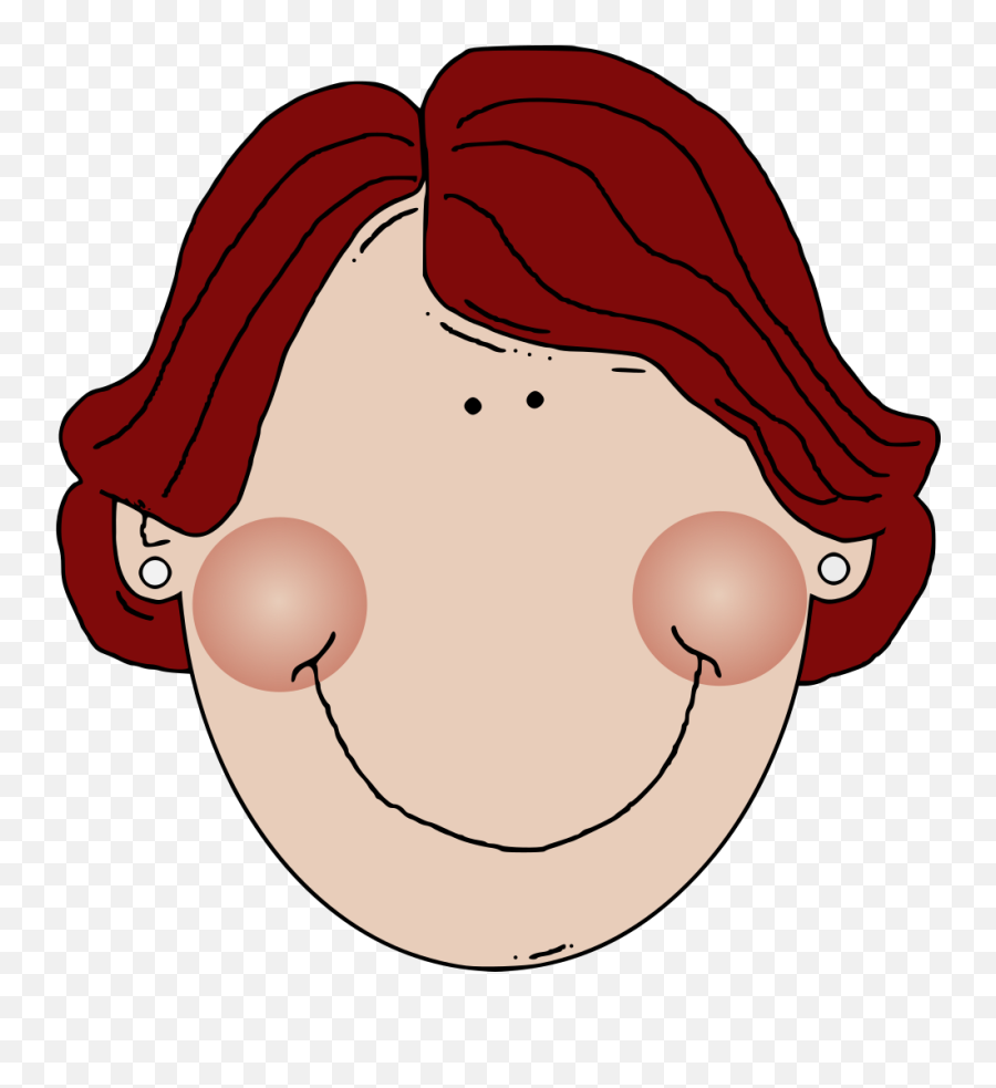 Dark Red Hair Middle Age Cartoon Svg Clip Arts Download - Woman Clipart Face Png,Cartoon Lips Png