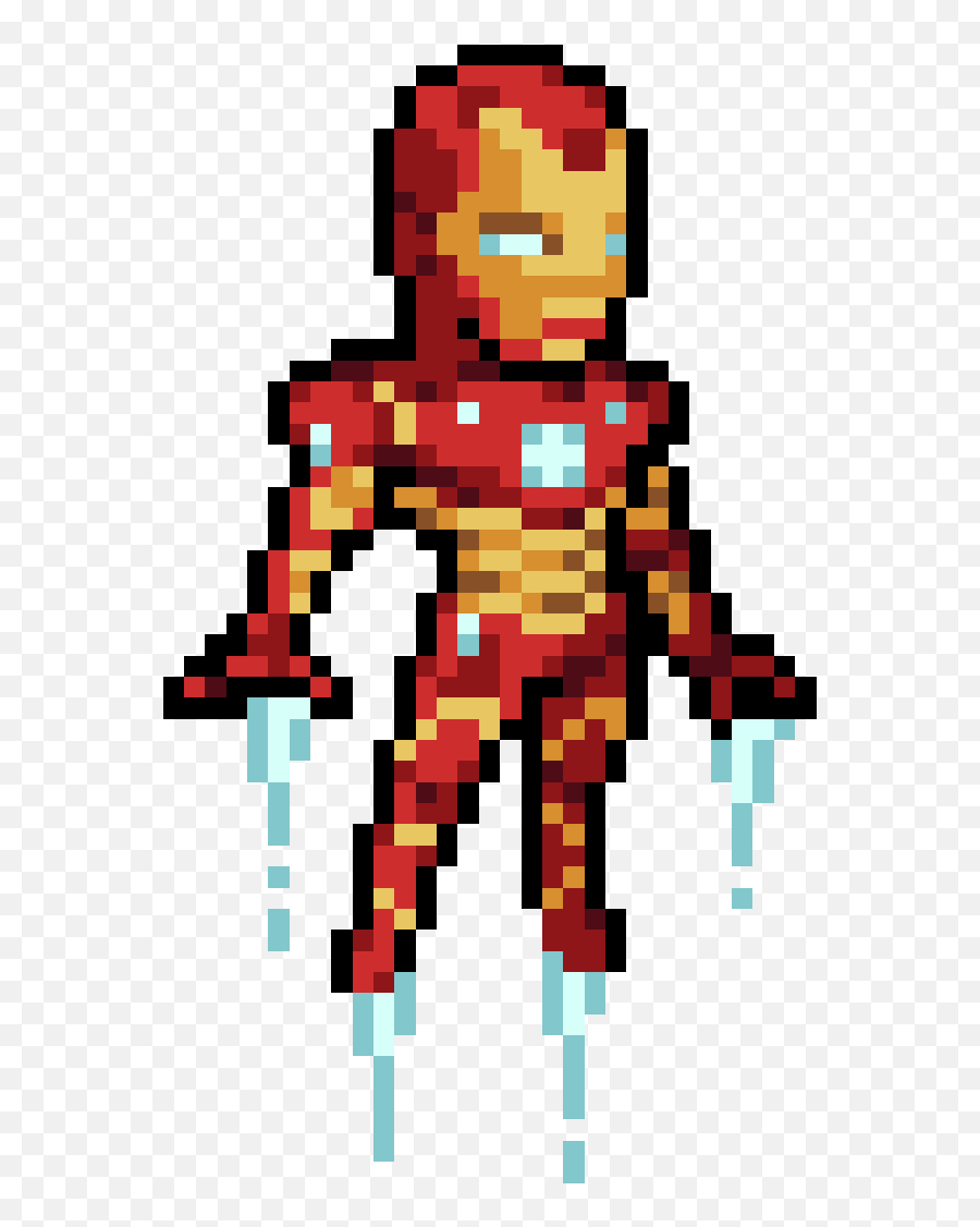 Marvel Superheroes Png - Flying Iron Man Pixel Art,Iron Man Flying Png